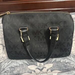 Michael Kors Black Satchel with Gold Hardware